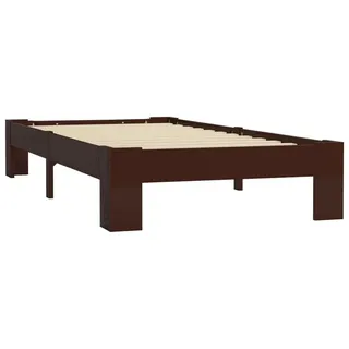 vidaXL Massivholzbett Dunkelbraun Kiefer 100x200 cm