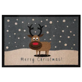 HANSE HOME Merry Christmas Rentier 40x60cm Grau