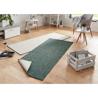 NORTHRUGS Teppich »Miami Wendeteppich« rechteckig 5 mm Höhe In-& Outdoor, Wetterfest, Balkon, Läufer, Wohnzimmer, Wasserfest, grün