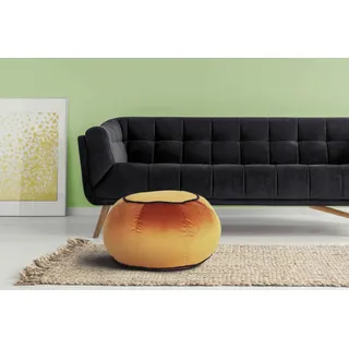 Sitzhocker KAYOOM "Pouf Taj Mahal 325, trendige samtige Oberfläche", braun (bronze), B:65cm H:35cm T:65cm, Bezug: 100% Polyester (Samt) / Füllmaterial: 100% Polystryol, Hocker, Sitzhocker, samtweich, farbig, modern, orientalisches Design