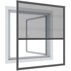 Bild von Expert Plissee Fenster Ultra Flat, Insektenschutz für Fenster, Fliegengitter, Mosquitoschutz, Selbstbausatz 100 x 120 cm,
