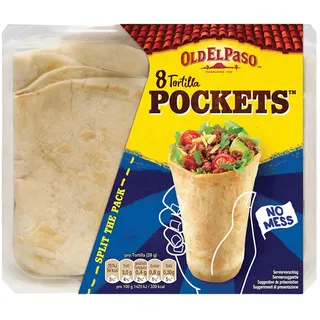 Old El Paso Weizen Tortilla Pockets Mexikanische Wraps mit Boden, 223 g