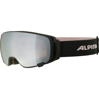 Alpina DOUBLE JACK MAG Q-LITE - Verspiegelte, Kontrastverstärkende Wechselscheiben OTG Skibrille Mit 100% UV Schutz Für Erwachsene, black-rose, One Size