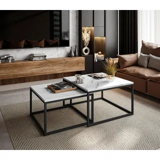 Couchtisch YOSHI 2in1 LEVANTO Schwarz / marmor levanto 36/ 42 cm - Schwarz