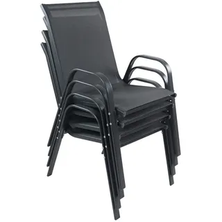 Mid.you Gartenstuhl-Set , Anthrazit , Metall , 56x89x73 cm , wetterbeständig, inklusive Armlehnen, abwischbar, geeignet für Balkon , Gartenmöbel, Gartensessel, Gartenstühle