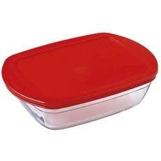 Ô Cuisine Rechteckige Brotdose mit Deckel, Kunststoff, rot, Estándar