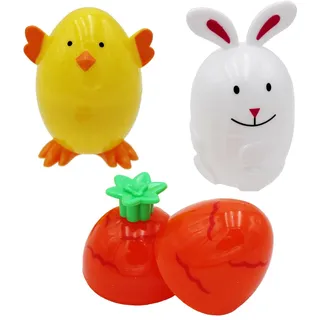 Plastik Befüllbar Eier Osterhase, Carrot And Chick Charakter 3 Packung Ei Jagd