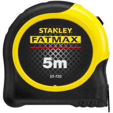 Stanley FatMax Bandmass Blade Armor (5 m Länge, Feststeller, automatischer Rücklauf, Gürtelclip, DynaGrip) 0-33-720