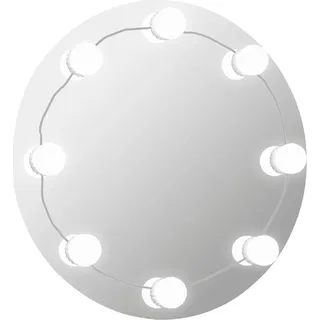 vidaXL Wandspiegel mit LED-Beleuchtung Rund Glas - Silber