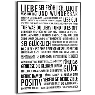 Reinders! Poster »Positiv Leben«, schwarz