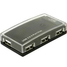 Bild USB-Hub, 4x USB-A 2.0, USB 2.0 Mini-B [Buchse] (61393)