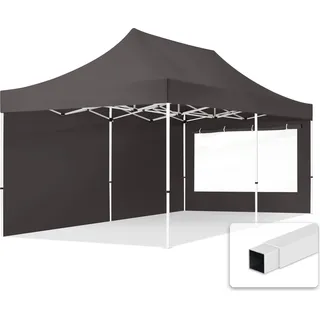 TOOLPORT Faltpavillon 3 x 6 m inkl. 2 Seitenteile Dunkelgrau