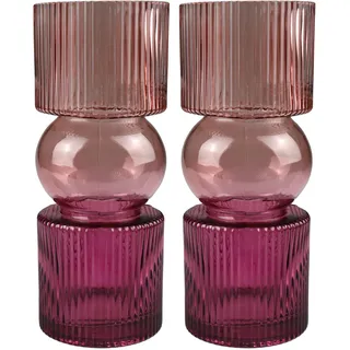 s.Oliver "Glasvase rosa-pink", Tischvase im 2er Set mit tollem Farbverlauf, jeweils 30cm hoch,