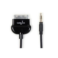 CableJive LineOut Pro, Stereo Kabel für iOS Geräte mit 30 pin Dock Anschluß, schwarz