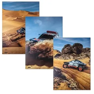 Audi 3292300200 Poster-Set (dreiteilig) RS Q e-tron Rallye Dakar Motorsport
