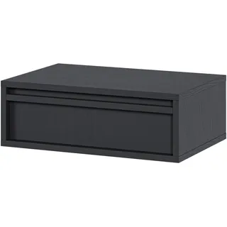 Selsey Nachttisch Beistellschrank Beistelltisch Nachtschrank 50 cm Hängend mit Schublade Schwarz Evo