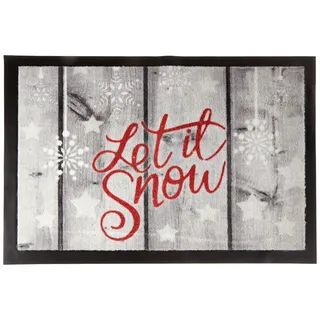 Carpido Fußmatte innen Sauberlauf - rutschfeste Schmutzfangmatte waschbar - hochwertige Türmatte 40x60 cm Let It Snow Design - Fußabtreter Eingangsbereich