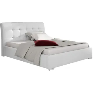 Mirjan24 Polsterbett Amber, - Weiß , Holz , 180x200 cm) , Schlafzimmer, Betten, Polsterbetten