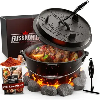 Dutch Oven Feuerkessel Feuertopf 12 l mit Füßen Deckelheber & Zubehör Set topf