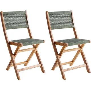 Beliani Gartenstuhl 50 x 42 x 84 cm grün 2 St.
