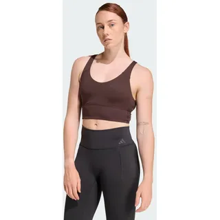 adidas 3-Streifen Studio All Me Light Support BH - Aurora Coffee - L