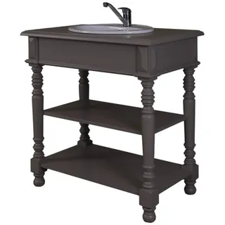 Casa Padrino Landhaus Stil Waschschrank Waschtisch mit 1 Waschbecken, Grau, 90 x 54 x 90 cm - Grau