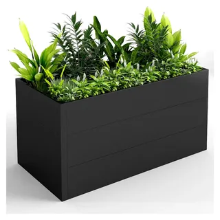 Hochbeet 150x75x77cm Wetterfestes Pflanzenbeet mit Drainage und Stahlrahmen, XXL Beetkasten für Garten und Terrasse
