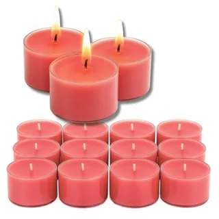 Candelo XXL Duftteelichter Rosen Duft 12er Set – Zart Rosa Jumbo Teelichter, 8h Brenndauer, Ø 3,7 cm, Höhe 2,7 cm – Duftkerzen mit Kunststoffhülle für starke Leuchtkraft im ganzen Zuhause