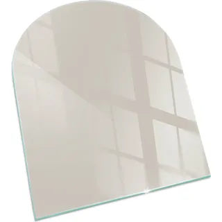 Farbe Hellcreme – Glasbodenplatte für – Kaminofen – Kaminplatte Glas – Schutzglas – Funkenschutzplatte –Glasbodenplatte Feuerfeste – Hitzeschutzplatte – Bodenschutz aus Glas – 80x70 cm