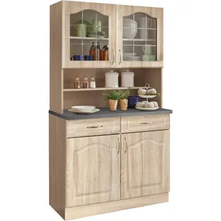 WIHO KÜCHEN Küchenbuffet Linz 100 x 50 x 180 cm Beige