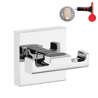 Tesa Doppel-Handtuchhaken 2-armig Schwarz