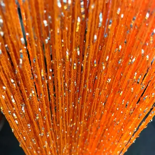 Vagasi 2 Stücke Türvorhang Hochzeit Fadengardine Fadenvorhang 100 x 200 cm Bead Fadenvorhang einfarbig Perle Glitzer schön für Schlafzimmer Restaurant Fotografie Hintergrund, Orange