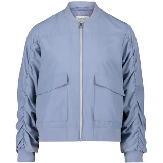 Jackenblazer CARTOON "Blouson mit Raffung", Damen, Gr. 34, grau (stonewash), Obermaterial: 62% Polyamid PA. 38% Polyester PES., Blazer Jackenblazer