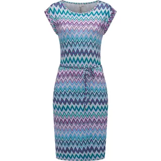 Sommerkleid RAGWEAR "Sommerkleid Taggien Print", Damen, Gr. S, N-Gr, lila (lavender), Obermaterial: 95% Viskose CV. 5% Elasthan EL., Kleider Sommerkleid