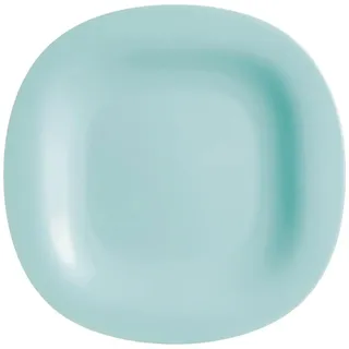 ARC 5919301 Niedlicher Glasteller, flacher Opal, Türkis, quadratisch, 27 x 27 cm, Glas