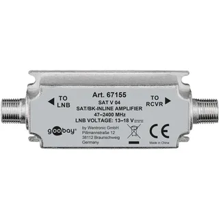 goobay 67155 SAT/BK-Antennenverstärker 47 MHz - 2400 MHz, - Strecken-Nahverstärker zur Anhebung von Signalen