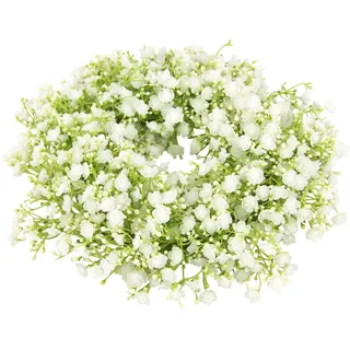 Künstlicher Kranz Schleierkraut Girlande Kerzenkranz Tischkranz Tischdeko Wanddeko Türdeko Hochzeitsdeko Kunstblumen Pflanze Gypsophila Blumen für Hochzeit Brautsträuße Dekoration Basteln