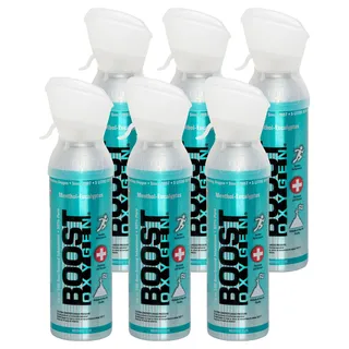 Boost Oxygen Sauerstoffdose zum Inhalieren Menthol-Eukalyptus, mittel, 6x5L