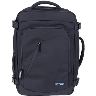 DONAU TRAVEL Business Warsaw Laptop Rucksack/Schulrucksack Notebook bis 15,6 Zoll/ 23l/ Schwarz/Wasserdicht/Kabel mit USB-Buchse/Reiserucksack Daypack für Reisen, Radfahren, Uni Schule Büro