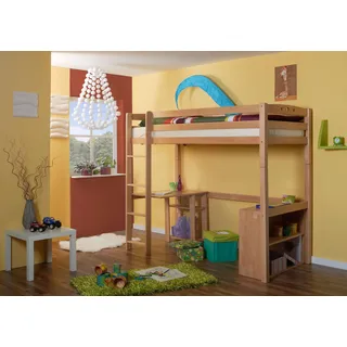 TICAA Hochbett Tolly 102 x 180 x 208 cm Buche massiv beige
