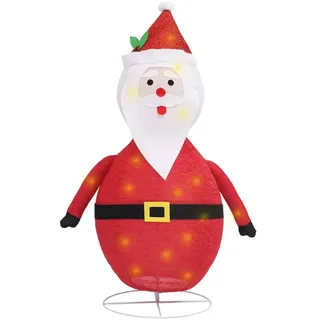 vidaXL Weihnachtsdeko Weihnachtsmann LED Luxus-Gewebe 60 cm