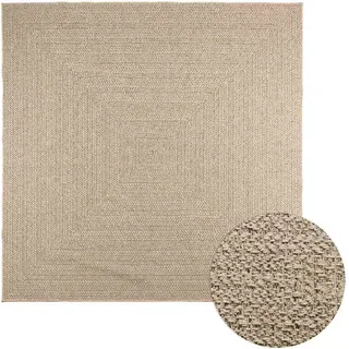 Teppich ZIZUR Beige 240x240 cm Jute-Optik Indoor und Outdoor - Beige