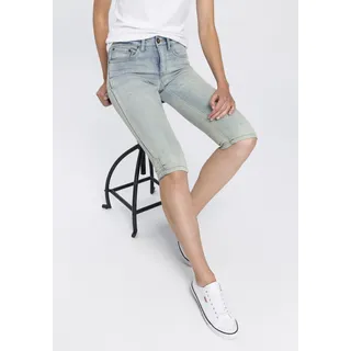 Arizona Caprijeans schmale Passform, mit Destroyed-Effekten, niedrige Leibhöhe, blau