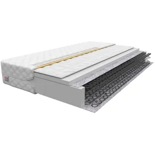 FDM Baby Natura 80 x 160 cm Bonellfederkernmatratze Buchweizen Matratze 14 cm Höhe Kindermatratze Härtegrad H3 (Mittelhart) Polyurethanschaum Bezug Zweiseitig Abnehmbar Waschbar