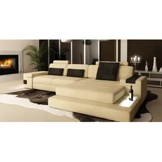 LForm Wohnlandschaft Big XXL Sofa + USB Leder Polster Ecke Garnitur Textil Stoff