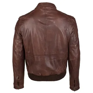 Bikerjacke JCC "Lederjacke Samuel", Herren, Gr. 62, braun (rostbraun), Obermaterial: 100% Lammleder LEL. Futter: 100% Polyester PES., Jacken Bikerjacke