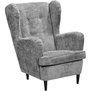 Mid.you Ohrensessel , Grau , Textil , Buche , 78x102x98 cm , Made in Eu , gepolsterte Armlehnen , Wohnzimmer, Sessel, Ohrensessel