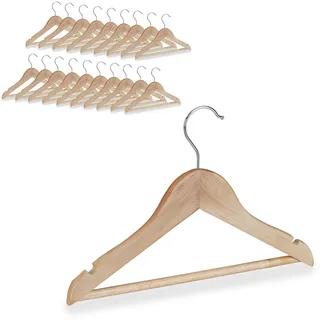 Relaxdays Kleiderbügel Holz Braun 20 St.