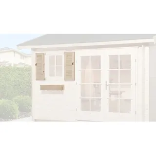 Weka Fensterladen mit Blumenkasten 69 x 79 cm Beige
