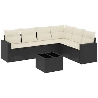 VidaXL 3251353, Cremefarben, Rattan, Gehärtetes Glas, 110 kg, Erwachsene & Kinder, 550 mm, 550 mm - Beige
